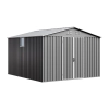 Domek ogrodowy narzędziowy NORDVIC 283x313 cm - Ocynkowany, Dwuspadowy Dach, Wentylacja, Light Grey